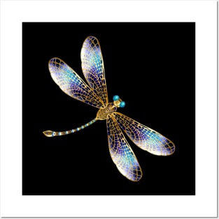 Golden Dragonfly Posters and Art